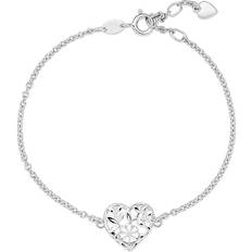 Lund Copenhagen Marguerit Armbånd Med Hjerte - Sølv