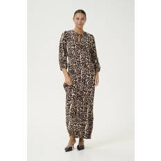 Leopard Klänningar Kaffe Kapedra Dress Dam Maxiklänning - Leopard Print