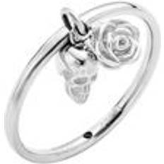 Gråa Ringar Diesel Bague À Breloque Crâne En Acier Inoxydable - Gris Argenté