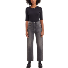 Levi's Ribcage Straight Ankle Jeans - Black Worn In
