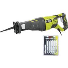 Ryobi Scies Alternatives Ryobi Pack Scie Sabre Électrique RRS1200-K 1200W Lot De 6 Lames Universelles Bois Et Métal 100/152mm RAK06RB