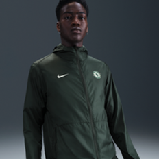 Nike Green Rain Clothes Nike Chelsea F.C. Academy Pro Men's Football Hooded Rain Jacket - Green