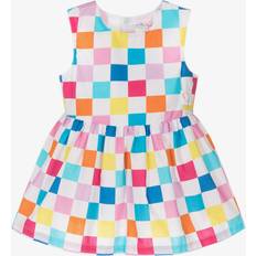 9-12M - Everyday Dresses Agatha Ruiz de la Prada Colourful Checkerboard Cotton Dress - Blue/Pink/White