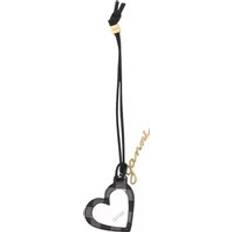 Heart Mirror Pendant with Butterfly - Black