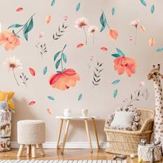 Green Self-adhesive Decorations Blue Elephant Wall Sticker 141cm H X 240cm W - Green Red Self-adhesive Decoration