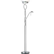 Steel Floor Lamps Endon Monaco Mother and Child Satin Chrome/Opal Floor Lamp 182cm