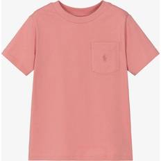Ralph Lauren Boys Pink Cotton Pocket With Pony Logo T-Shirt - Pink