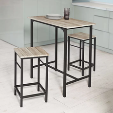 SoBuy Bartisch Grey/Black Bordsgrupp 50x80cm 3st