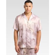 Carlo Colucci Oversized Mönstrad Skjorta - Beige