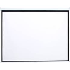 Living and Home 4:3 Manual Pull Down Retractable Projector Screen 72 inch