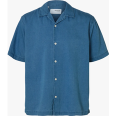 Selected Kortärmad Jeansskjorta - Blå