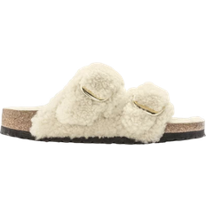 Fårskinn Sandaler Birkenstock Arizona Big Buckle Shearling - Teddy Eggshell