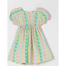 Knapper - Piger Jumpsuits MSGM Girls Colorful Logo Print Cotton Dress - Blue/Pink