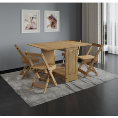 Brown Dining Sets Mercers Furniture Corona Butterfly Brown Dining Set 92x92cm 5pcs