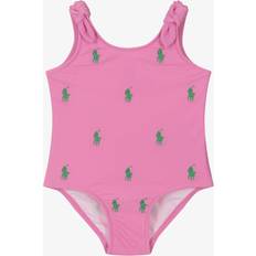 Ralph Lauren Baby Girls Pink Pony Logo Swimsuit - Pink