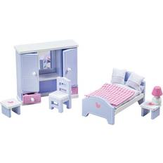 Tidlo Wooden Dolls House Bedroom Furniture Set