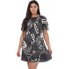 Ted Baker Short Dresses Ted Baker Faridda Printed Puff Sleeve Mini Dress - Black