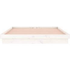 vidaXL LED dubbelsäng massivt trä Sängram 135x190cm