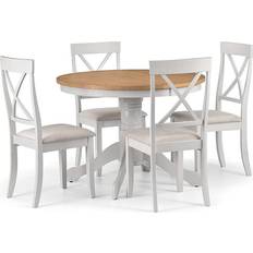 Round - Wood Dining Sets Julian Bowen Davenport Grey/Natural Dining Set 106cm 5pcs