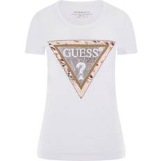 Guess T-shirts Guess Animalier Triangle Logo T-Shirt - White