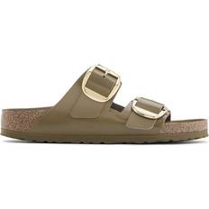 Birkenstock Arizona Big Buckle Natural Leather Patent - High Shine Mud Green