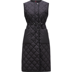 Moncler Women Vests Moncler Butor Diamond-Quilted Long Down Gilet - Black