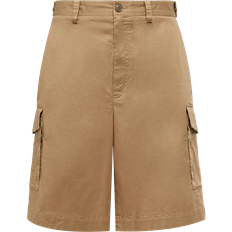 Moncler Men Shorts Moncler Cotton Gabardine Cargo Shorts - Beige
