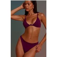 PrettyLittleThing High Leg Tanga Bikini Bottom - Purple
