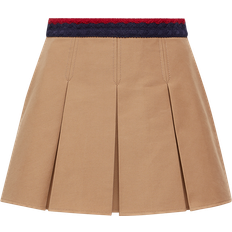 Moncler Skirts Moncler Cotton Gabardine Pleated Mini Skirt - Beige