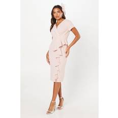 Wallis Womens Bodycon Dress Blush Ruffle - Midi Formal