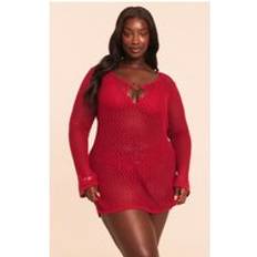 Red Swimsuit Cover-Ups & Sarong Wraps PrettyLittleThing Plus Burgundy Crochet O Ring Mini Beach Dress - Red