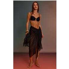 Chiffong Badkläder PrettyLittleThing Chiffon Sheer Tie Sarong - Black