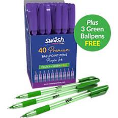 Swash Triangular Ballpoint Pen Purple Medium Pack of 43