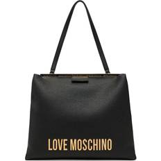 Love Moschino Tote Bag & Shopper tasker Love Moschino Logo Tote Taske med Knaplukning - Sort