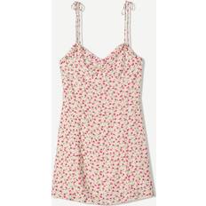 Bershka Printed Strappy Mini Dress - White