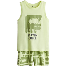 H&M Dreng 2-Delt Sæt Med Tanktop Og Shorts - Gul