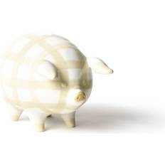 Piggy Banks Coton Colors Gingham Piggy Bank Ecru Beige