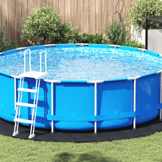 vidaXL Runt Poolöverdrag Svart Plast Ø 366 cm