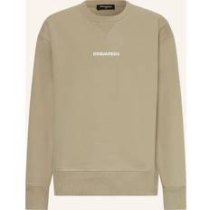 Grå Striktrøjer DSquared2 Crewneck Bomuld Sweatshirt Beige