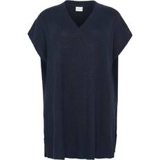 Uld Ponchos & Kapper Kaffe Curve Kcannett Knit Poncho Strik Uld - Midnight Marine