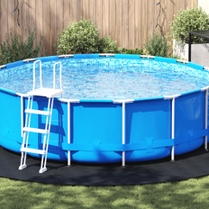 vidaXL Runt Poolöverdrag Svart Plast Ø 500 cm