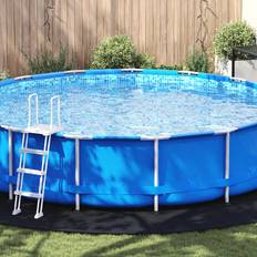vidaXL Rund Poolöverdrag Svart Plast Ø 610 cm