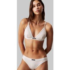 Calvin Klein Beige Swimwear Calvin Klein Bikini Bottoms CK Rib - Chalk White