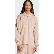 Adidas Brown Jumpers adidas French Terry Washed Half-Zip - Warm Sandstone