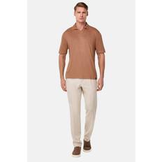 Herre - Hør Polotrøjer Boggi Milano Stretch Linen Jersey Polo Shirt - Rød