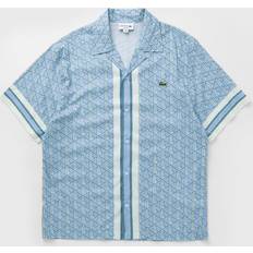 Lacoste Bomuld Skjorter Lacoste Jacquard Monogram Uld Skjorte - Blå