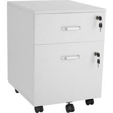 tectake Filing 2 Rolling Lockable Drawers Storage Cabinet
