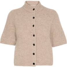 Trøjer Gestuz AlphaGZ SS Short Cardigan With High Sand Melange