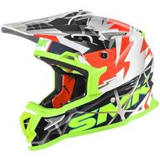 SMK Fulmine Motocross Helmet - White/Neon Yellow/Orange/Black Man