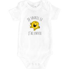 White Bodysuits Monsieur Madame Body I Smile IF I Want 18 23 Mois - White